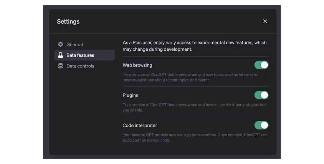 ChatGPT Plugins Settings