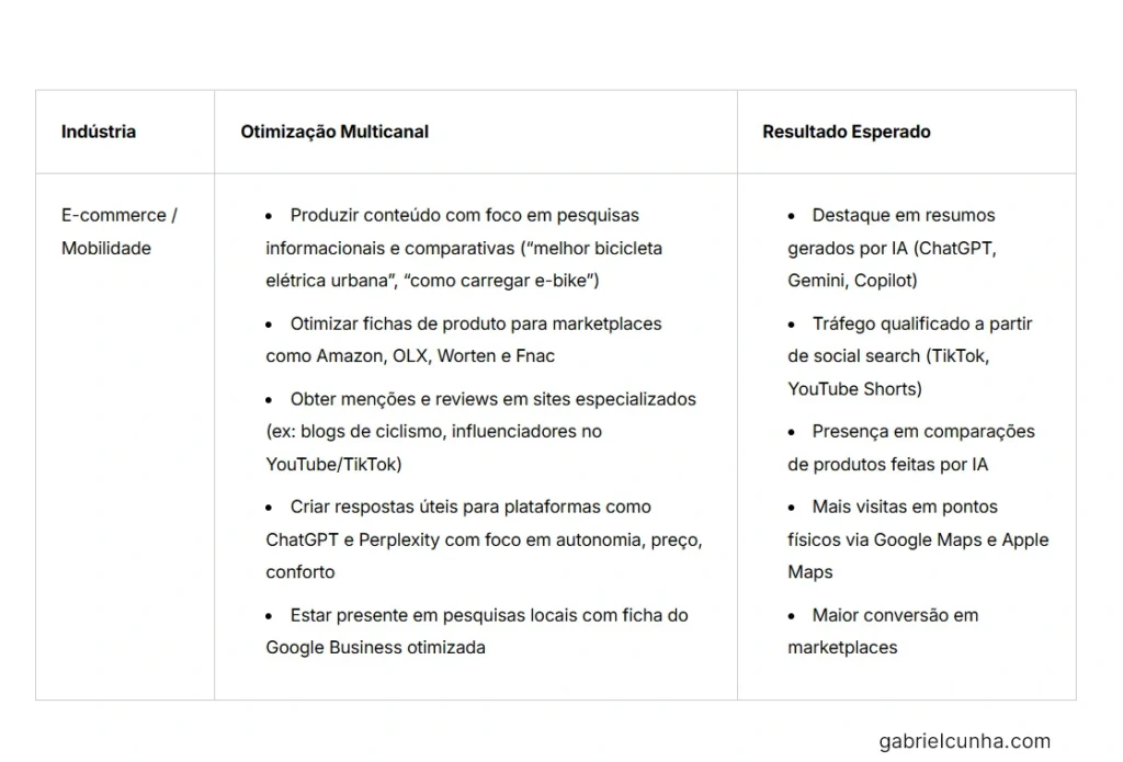 exemplo seo multicanal
