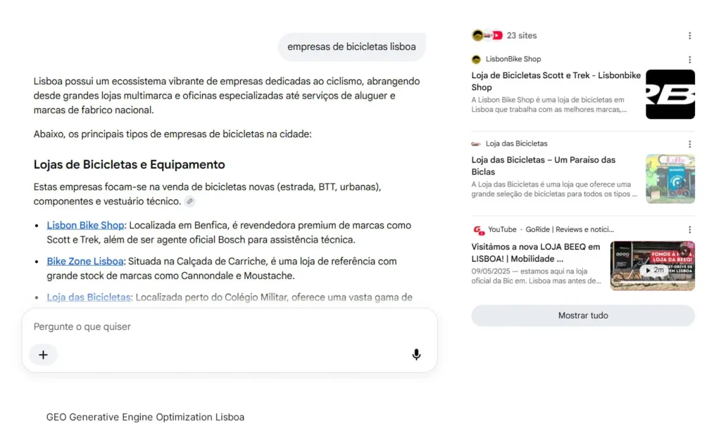 GEO Generative Engine Optimization Lisboa
